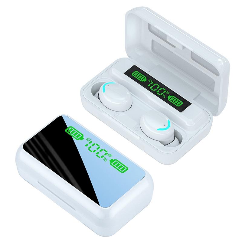 Led Mirror with Noise-cancelling Bluetooth Earphones - White