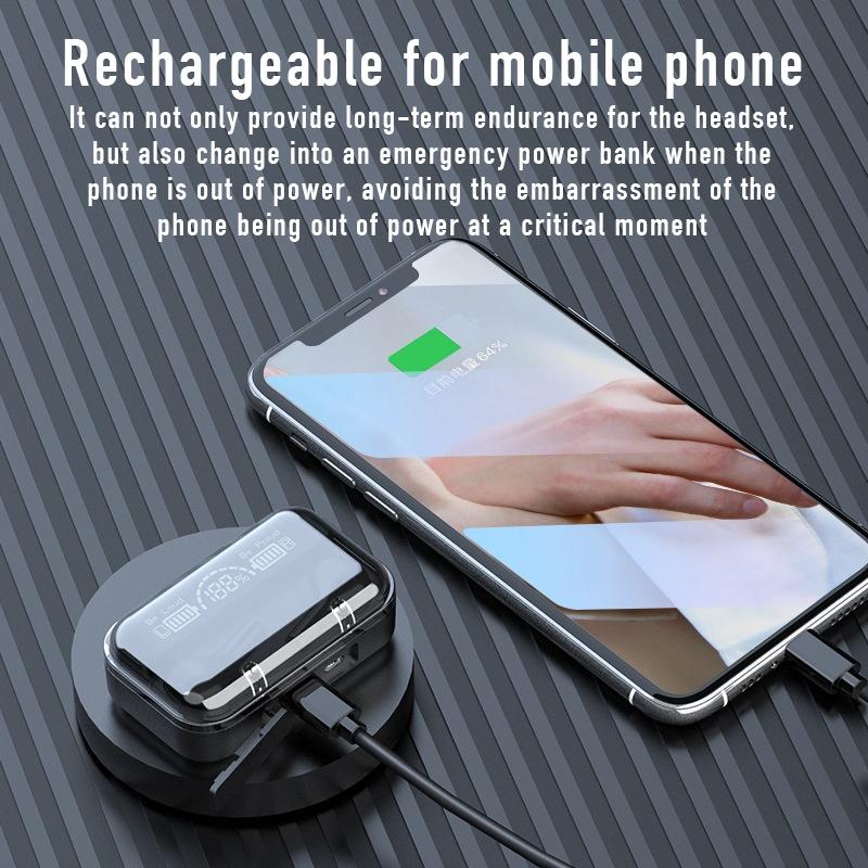 Touch Bluetooth Earphones with Noise Cancellation and Charging Box - White