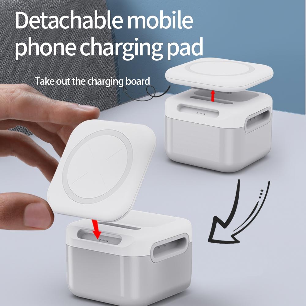 15W 3 In 1 Magnetic Wireless Charger White