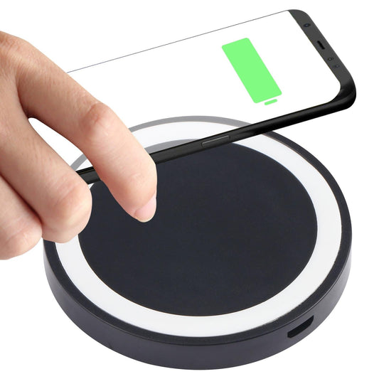 Universal 5W Round Wireless Charger - Black + White
