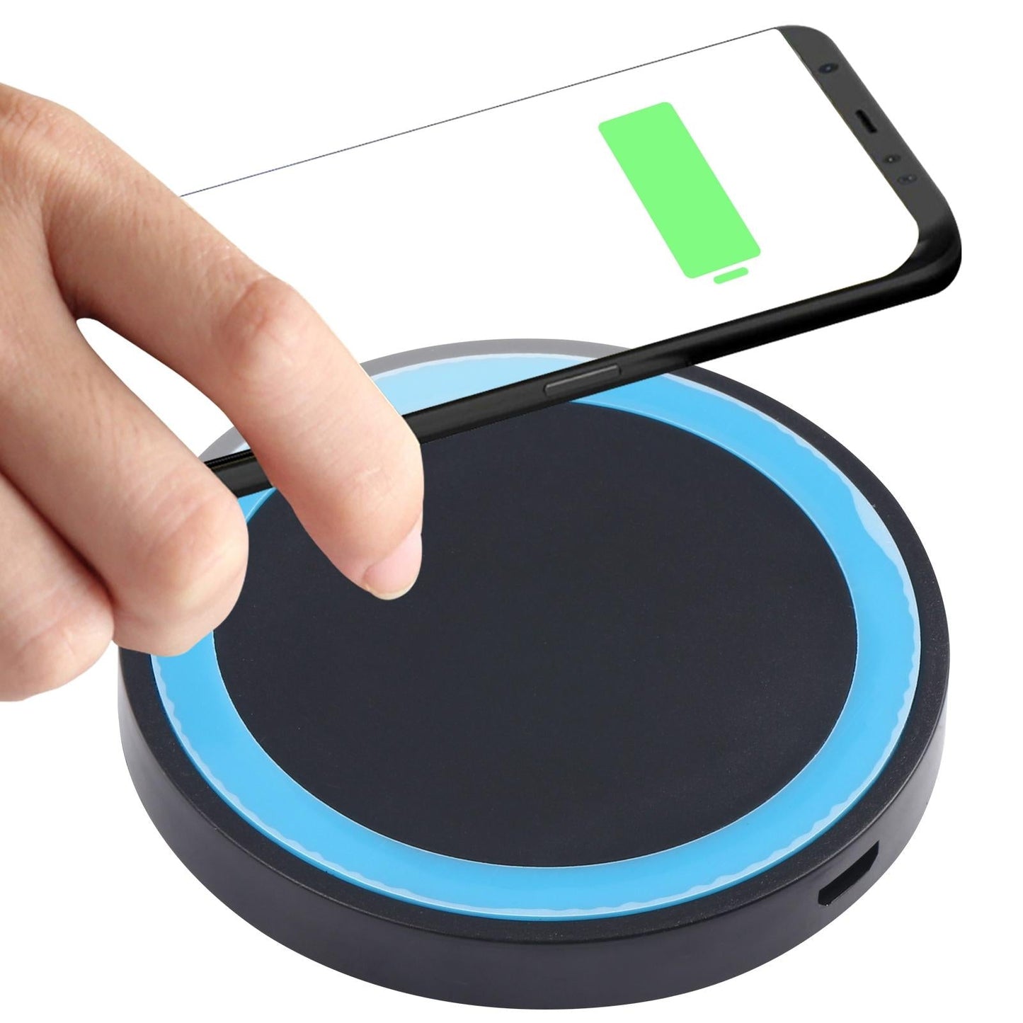Universal 5W Round Wireless Charger - Black + White