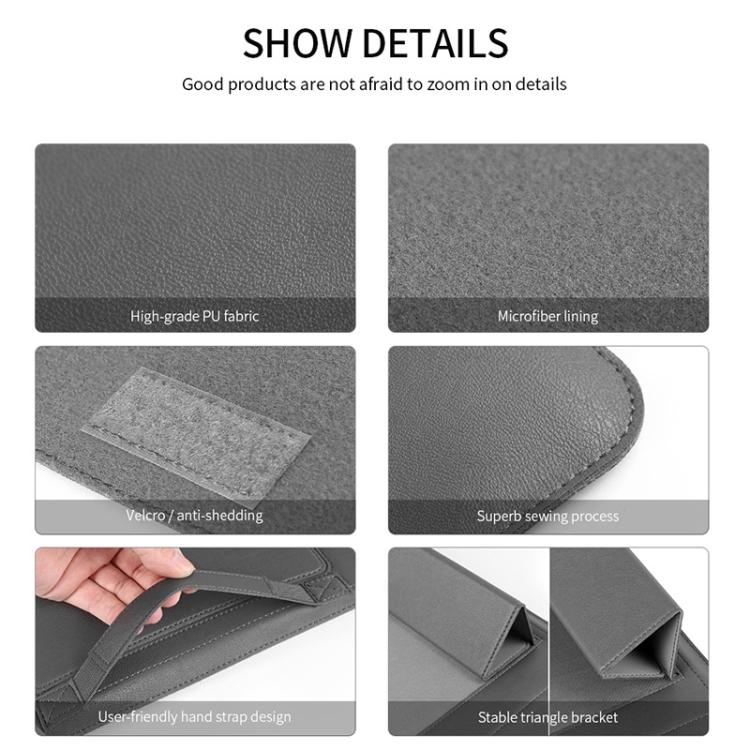 Universal Waterproof Laptop Bag Set With Handle Stand Pen Holder Winders Mouse & Charger Bags - Brown