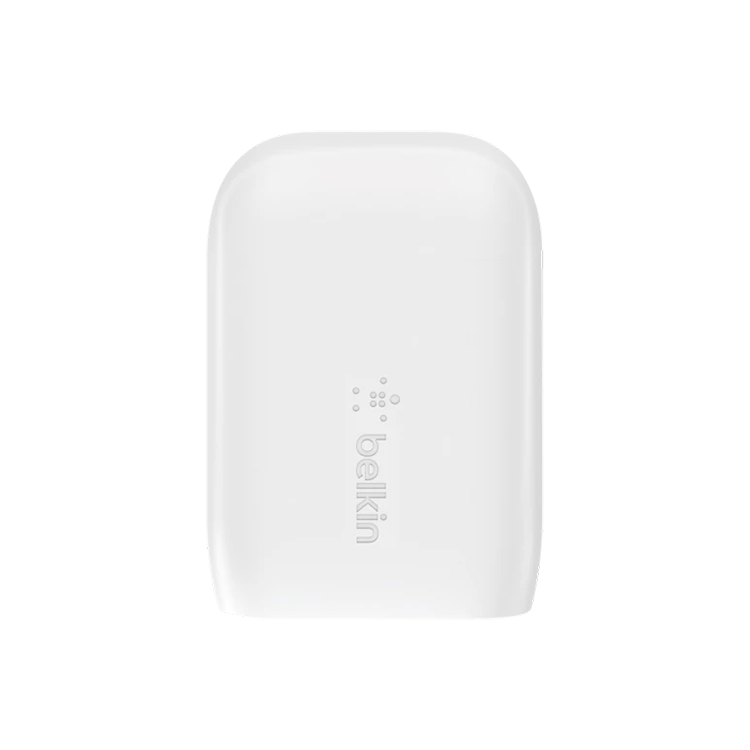 Belkin Dual PD Wall Charger with PPS - 42W Fast Charging for iPhone & Android, 1x USB-C (30W) & 1x USB-A (12W) - White