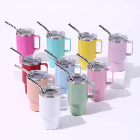 2PCS 3oz Sky Blue Sublimation Mini Car Cup – 304 Stainless Steel Straw Beer Cup, Portable Insulated Whiskey Shot Glass, Perfect for On-the-Go Drinking