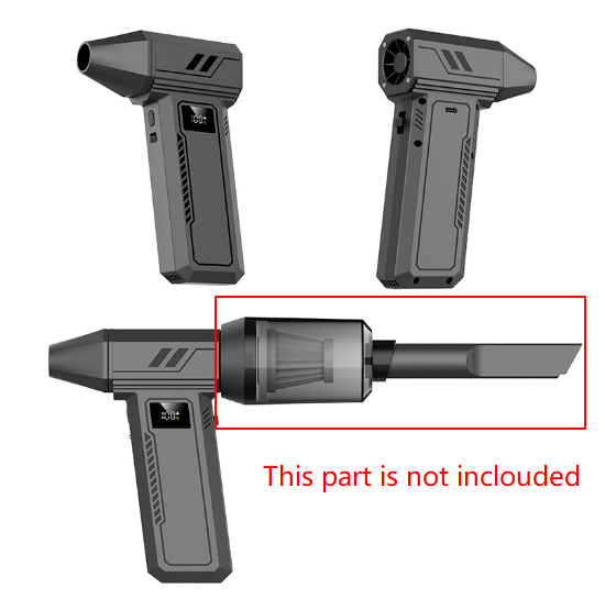 Black 100,000 Turn Compact Handheld Air Blower and Vacuum Cleaner with Dual Functionality (product without the vac attachments)