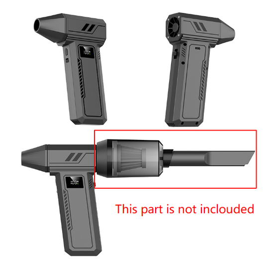 Black 100,000 Turn Compact Handheld Air Blower and Vacuum Cleaner with Dual Functionality (product without the vac attachments)