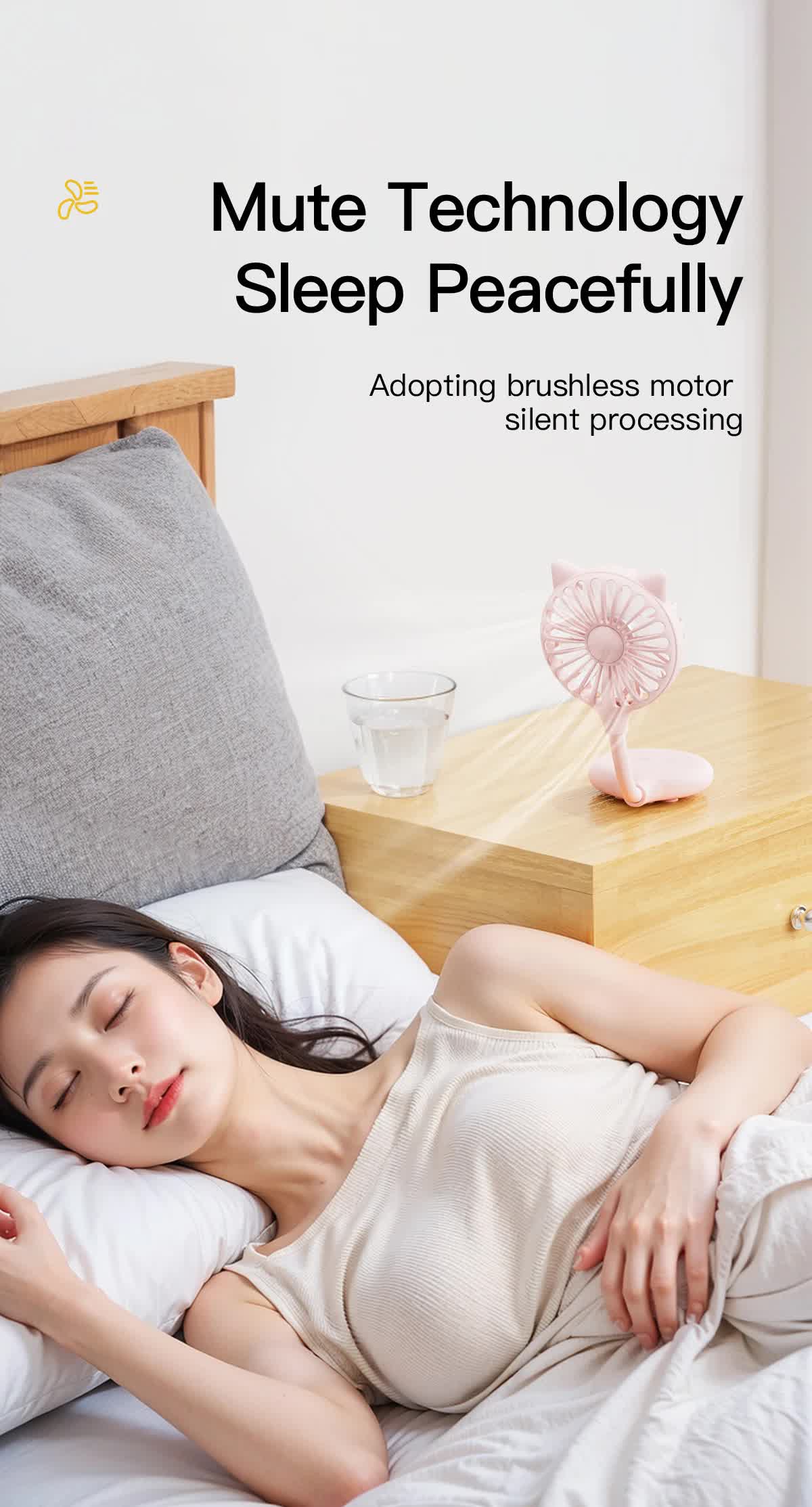 2 Pcs Blue Portable USB Mini Fan with Suction Cup - 360-Degree Adjustable Foldable Desktop Fan with 3 Speed Settings