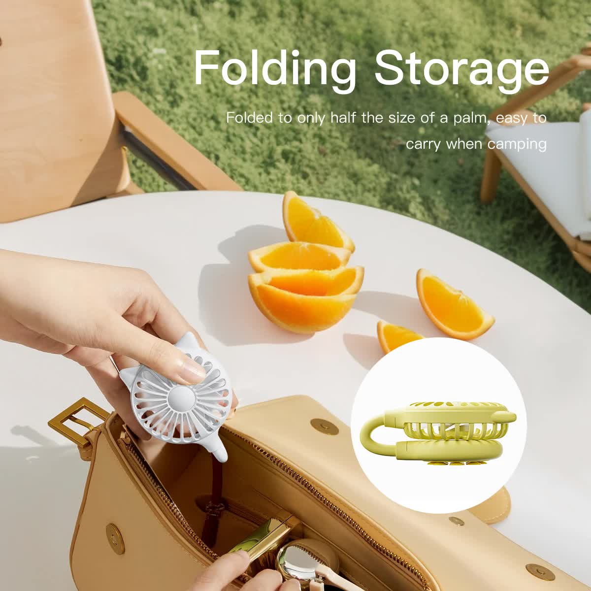 2 Pcs White Portable USB Mini Fan with Suction Cup - 360-Degree Adjustable Foldable Desktop Fan with 3 Speed Settings