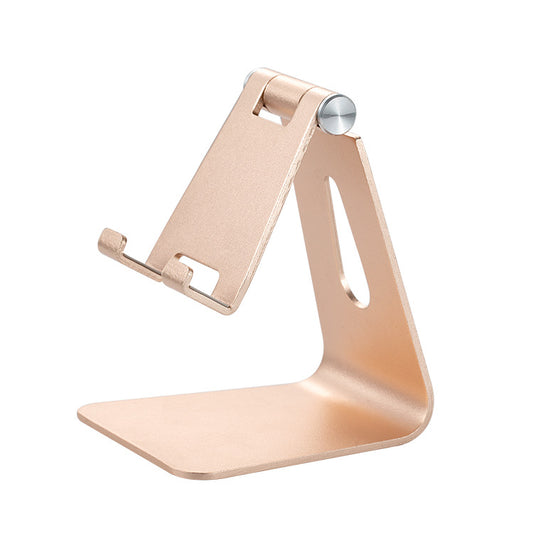 2 Pcs Gold Foldable Aluminum Alloy Phone & Tablet Stand - Adjustable Portable Desktop Holder