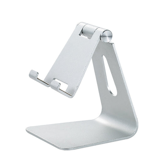 2 Pcs Silver Foldable Aluminum Alloy Phone & Tablet Stand - Adjustable Portable Desktop Holder