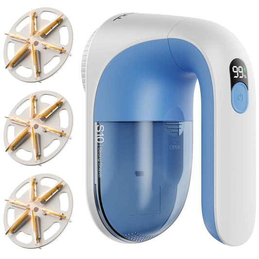 Electric Lint Remover - Rechargeable 2000mAh Fabric Shaver with LED Display(Blue)