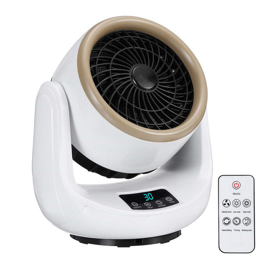 White Desktop Ceramic Heater Fan - All Season Use, Hot & Cold Modes with Remote Control