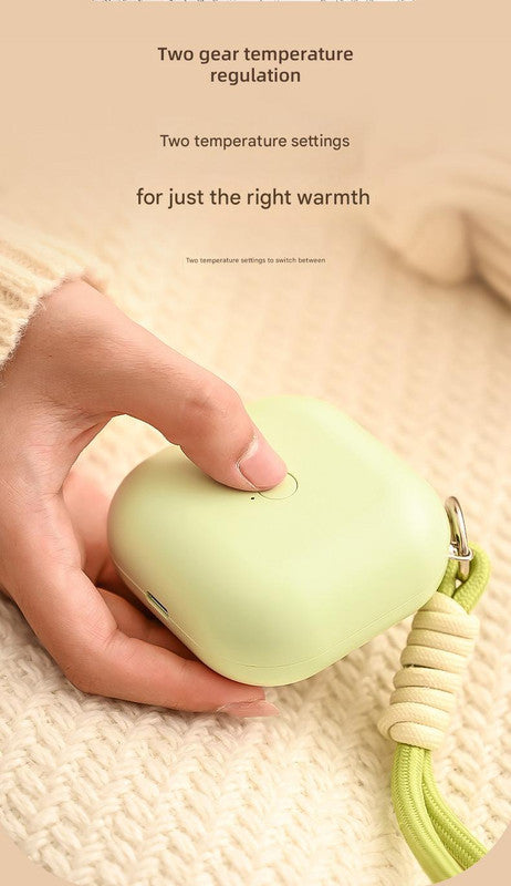 White Cute Block Hand Warmer - Fast Heating Portable Electric Warmer with Lanyard