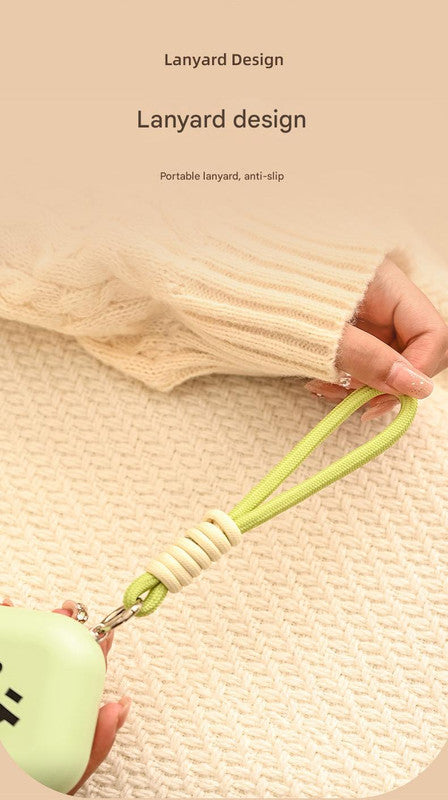 White Cute Block Hand Warmer - Fast Heating Portable Electric Warmer with Lanyard