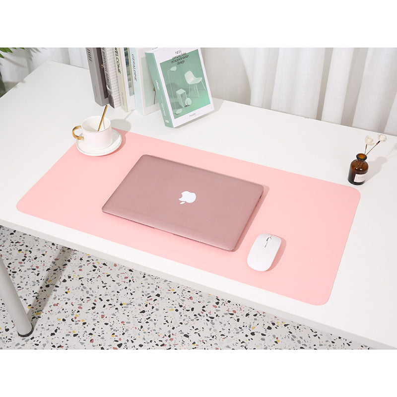 Smoky pink/light blue Extra-Large Leather Table Mat for Study & Work - Pad for Students & Office Use (100x50cm)