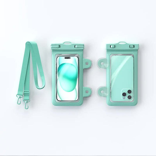 Mint Green 2-Pack Universal IPX8 Waterproof Phone Pouch with Lanyard - Touch Sensitive Case for Swimming & Outdoor Sports