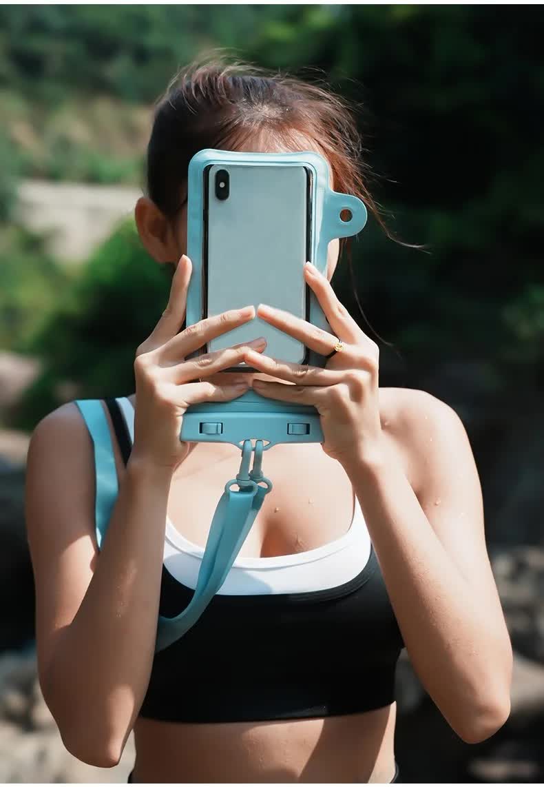 Pink 2-Pack Universal IPX8 Waterproof Phone Pouch with Lanyard - Touch Sensitive Case for Swimming & Outdoor Sports