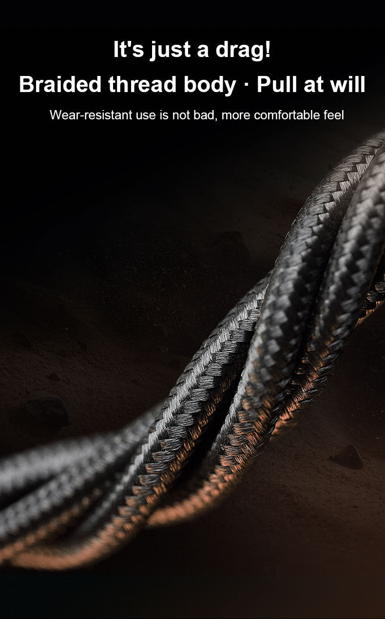 2 Pcs Black 100W C-C Super Fast Charging Data Cable with Smart LED Indicator - 2M Braided Cord