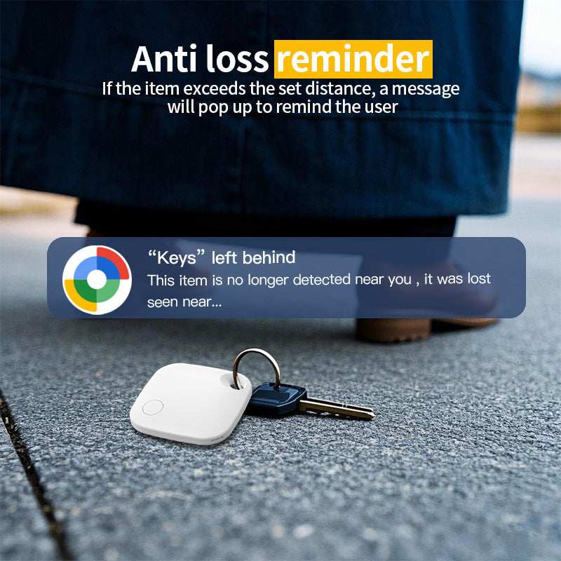 White Smart Item Locator Tag for Android - Google Find My Device Compatible, Anti-Lost Tracker
