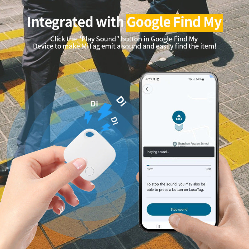 Green Smart Item Locator Tag for Android - Google Find My Device Compatible, Anti-Lost Tracker