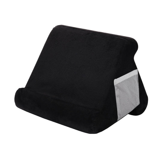 Black Soft Multi-Angle Tablet Pillow Stand - Comfy Reading & Viewing Holder for iPads, Books, eReaders
