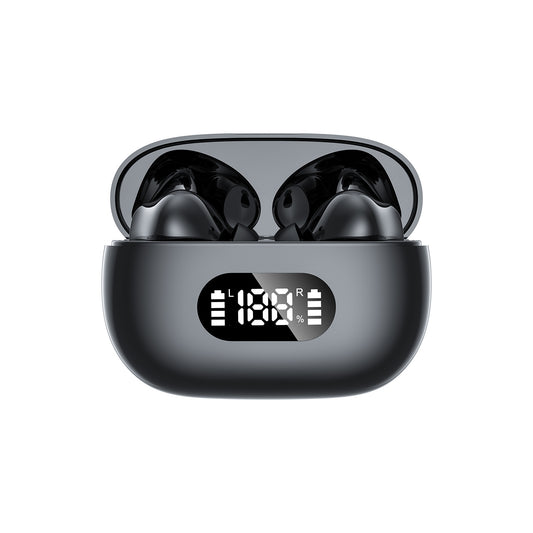 Black ProBeat X5 TWS Earbuds: Bluetooth 5.3, LED Smart Display Case, Intuitive Touch Controls, Extended Playtime