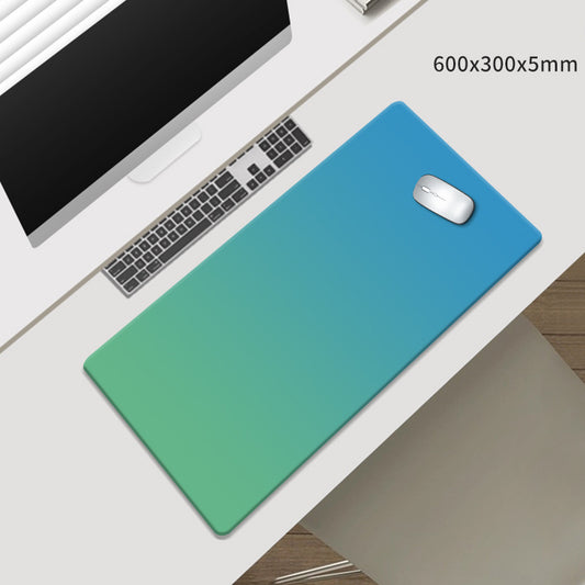 Green-Blue Gradient Premium Large Silicone Mouse Pad - Non-Slip, 600x300mm for Office and Gaming