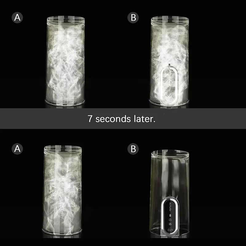 Black Personal Wearable Air Purifier Necklace - USB Rechargeable Ionizer for Cleaner Air On-The-Go