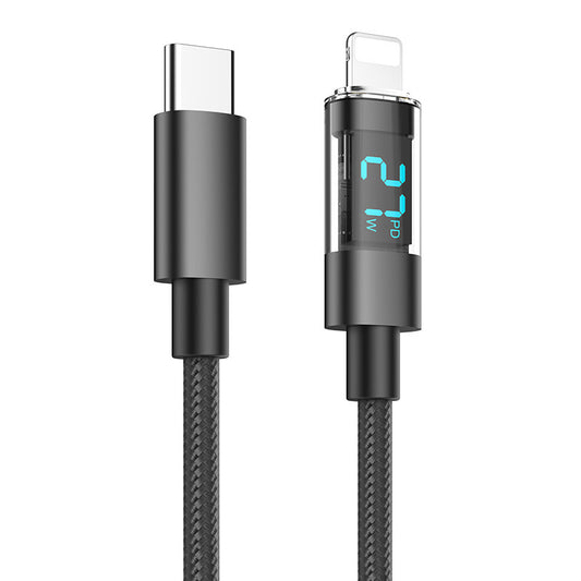 2 Meter IOS To Type-C 4-Piece Set 1m 100W Super Fast Charge Transparent Aluminum Shell Digital Display Data Cable - IOS Type-C Fast Charge Cable