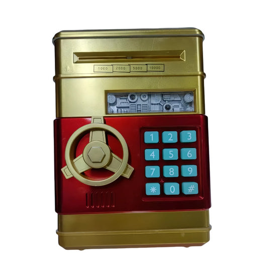 Gold Children's Mini Safe Piggy Bank with Fingerprint and Password Lock