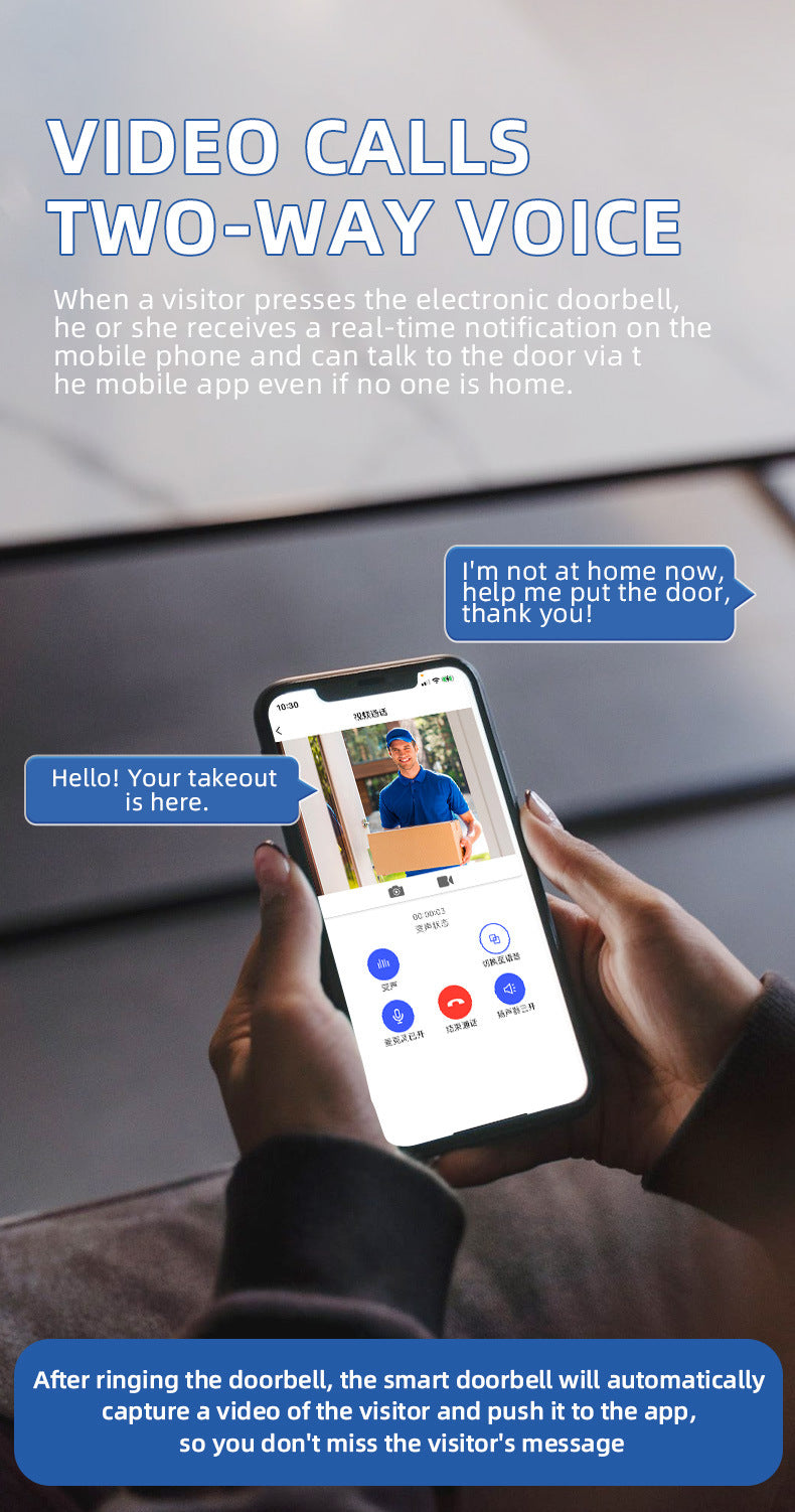 U9 Visual Doorbell HD Wireless Video Doorbell with Long-Lasting Battery