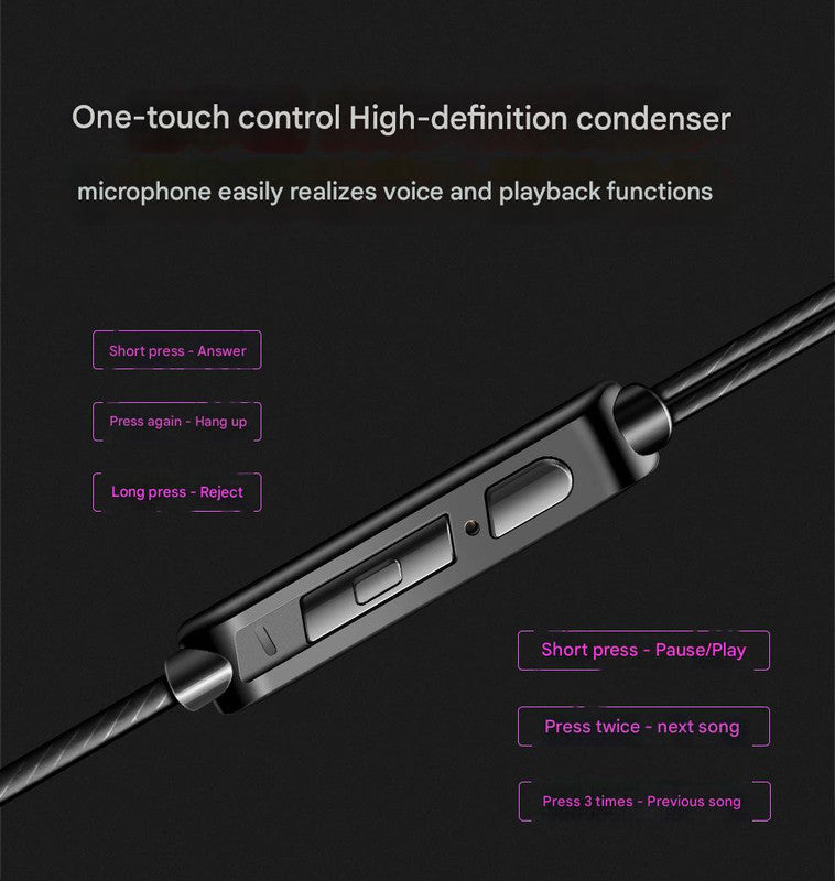 Hi-Res Audio In-Ear Monitor Earphones - Ergonomic Design, Dynamic Driver, with Mic & 3.5mm Jack(black)