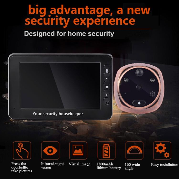 Smart Doorbell With 4.3 Display 3.0Mp Camera Motion Detection Night Vision & Tf Card Support 32Gb Max-1915197877257375746