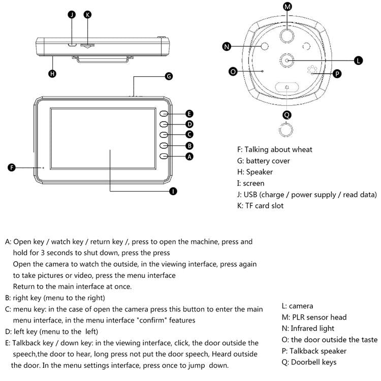 Smart Doorbell With 4.3 Display 3.0Mp Camera Motion Detection Night Vision & Tf Card Support 32Gb Max-1915197877257375751