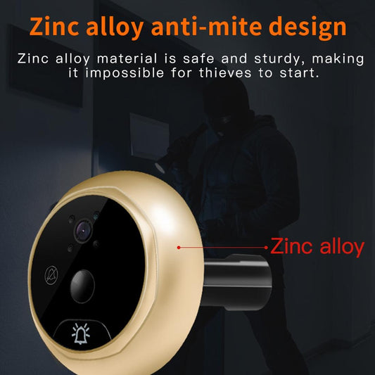 Smart Digital Door Viewer With Motion Detection And Video Alarm - 4.3 Screen - Tf Card Support - Gold-1915196564528304130
