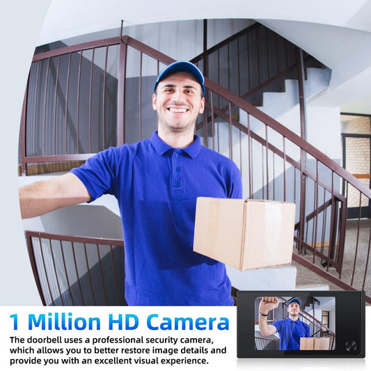 2.0Mp Digital Peephole Door Viewer With 3.5 Screen - Black-1915196732673757186