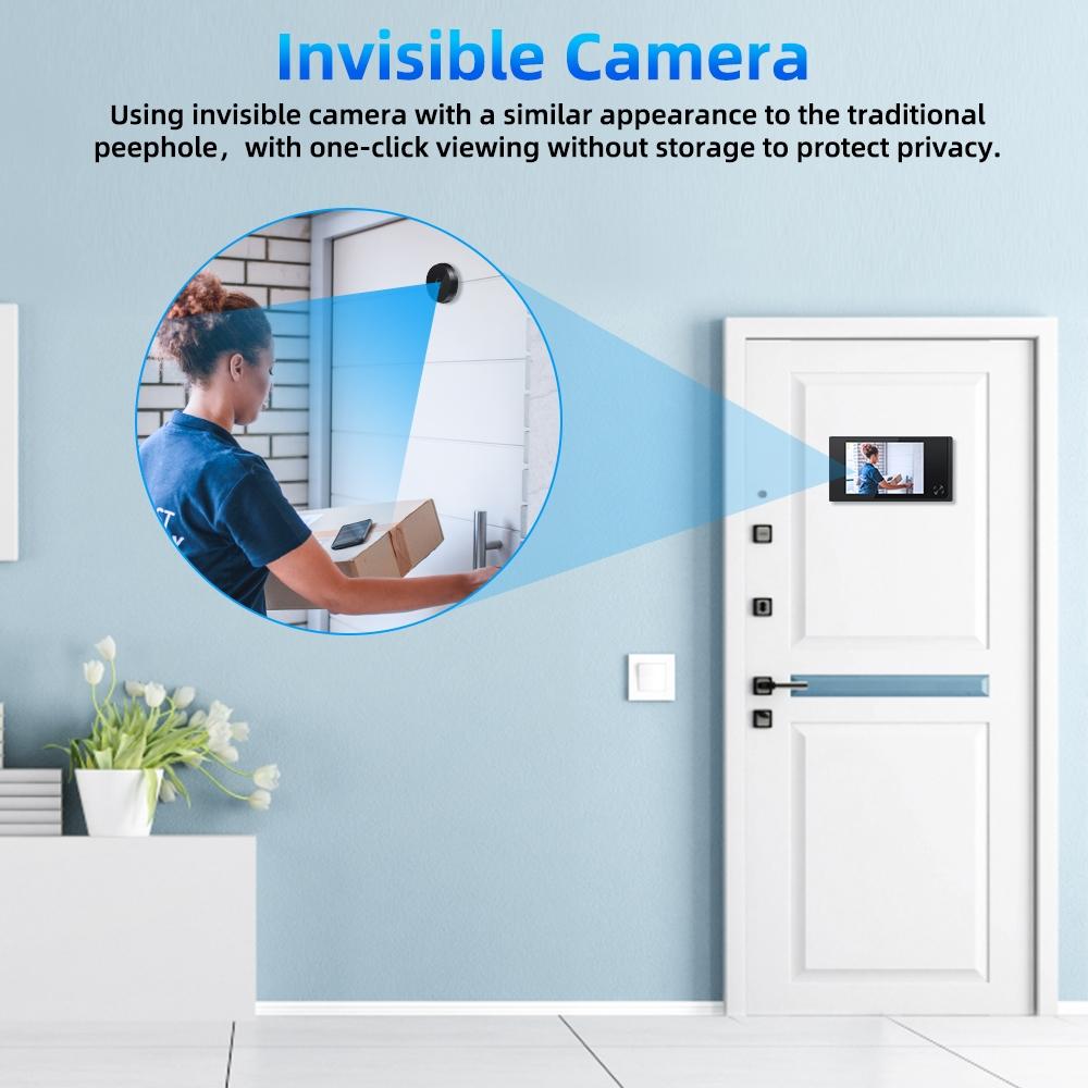 2.0Mp Digital Peephole Door Viewer With 3.5 Screen - Black-1915196732673757187