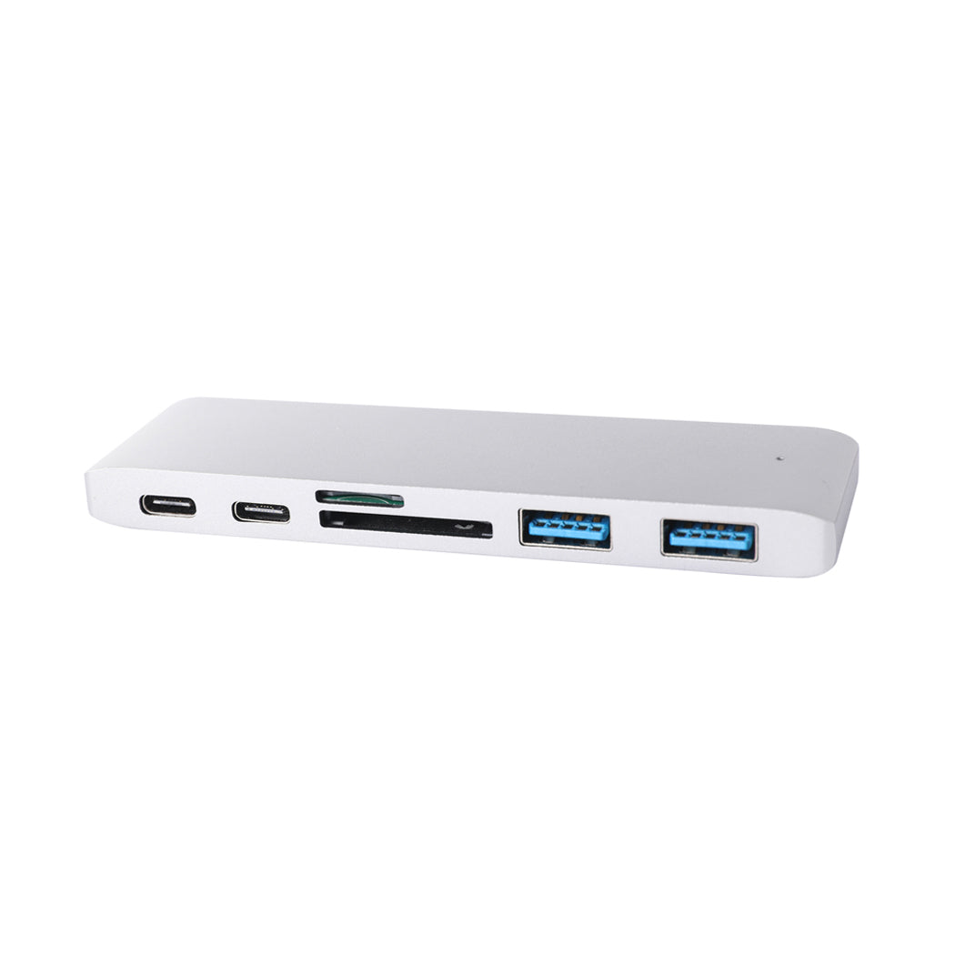 USB 3.0 Type-C HUB 6 Port Powered Adapter Silver-1910112870520197121