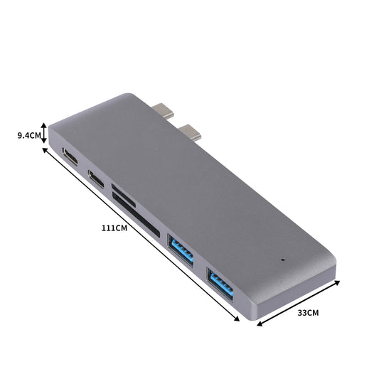 USB 3.0 Type-C HUB 6 Port Powered Adapter Grey-1910112870369202178