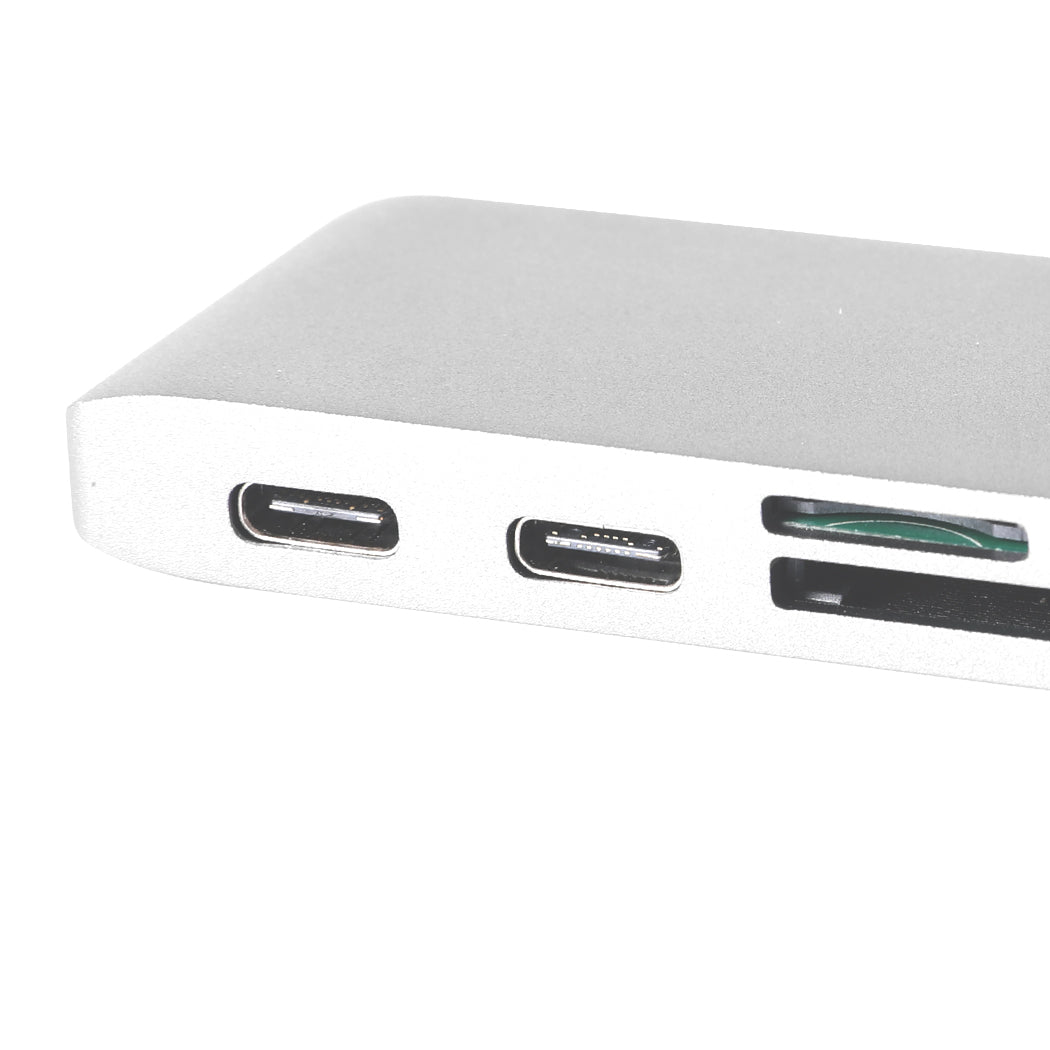 USB 3.0 Type-C HUB 6 Port Powered Adapter Silver-1910112870520197123